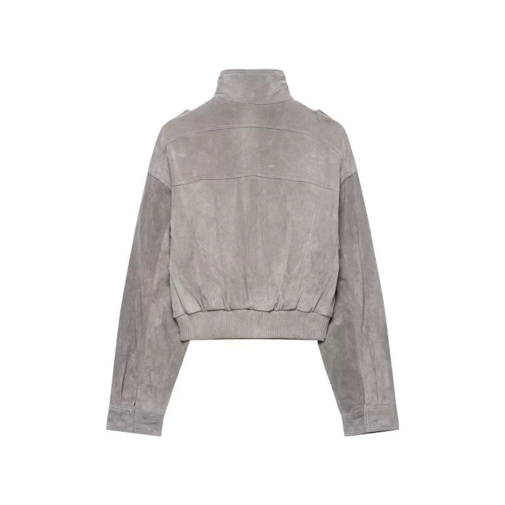 ZARA Fashion Vintage Distressed Stand Collar Short Jacket